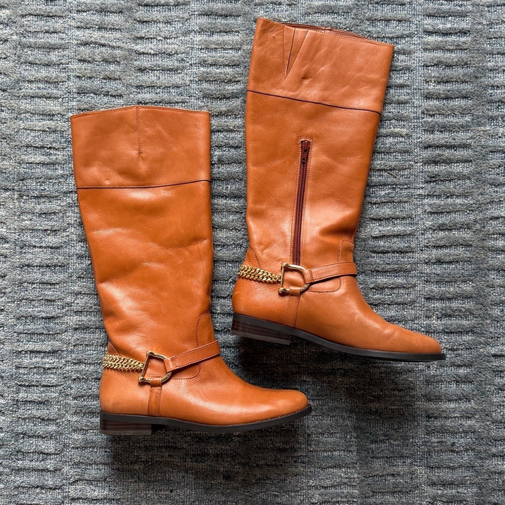 Ralph Lauren Lauren Women's Jacqui Chain Riding Boot,Polo Tan